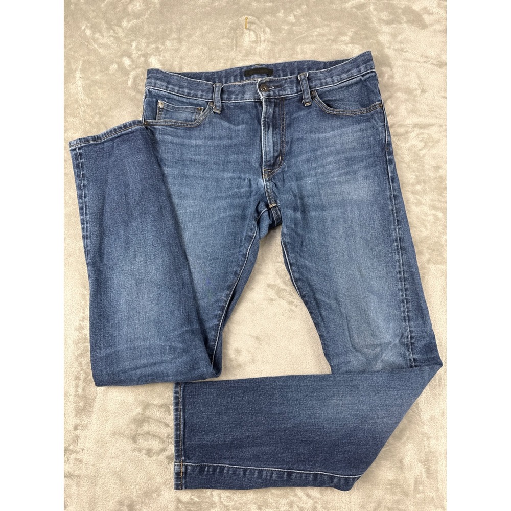Uniqlo Jeans Mens 31x32 Slim Fit Medium Wash Blue Denim Stretch 321-193066
